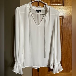 J.Crew NWOT Drapey Ruffle Tie-Neck top